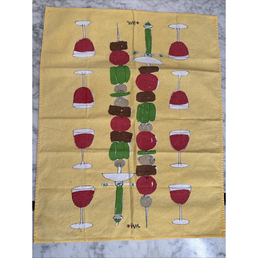 VERA  Neumann SHISH KABOBS Kitchen Tea Hand Towel